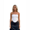 Top da donna asimmetrico a fascia con cinghie e vita attillata alla moda