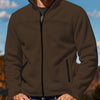 Men's Polar Fleece Jacket Outdoor Zipped Stand Collar Coat