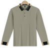 Camicia a maniche lunghe da uomo con risvolto, a tinta unita, abbottonata, casual ed elegante