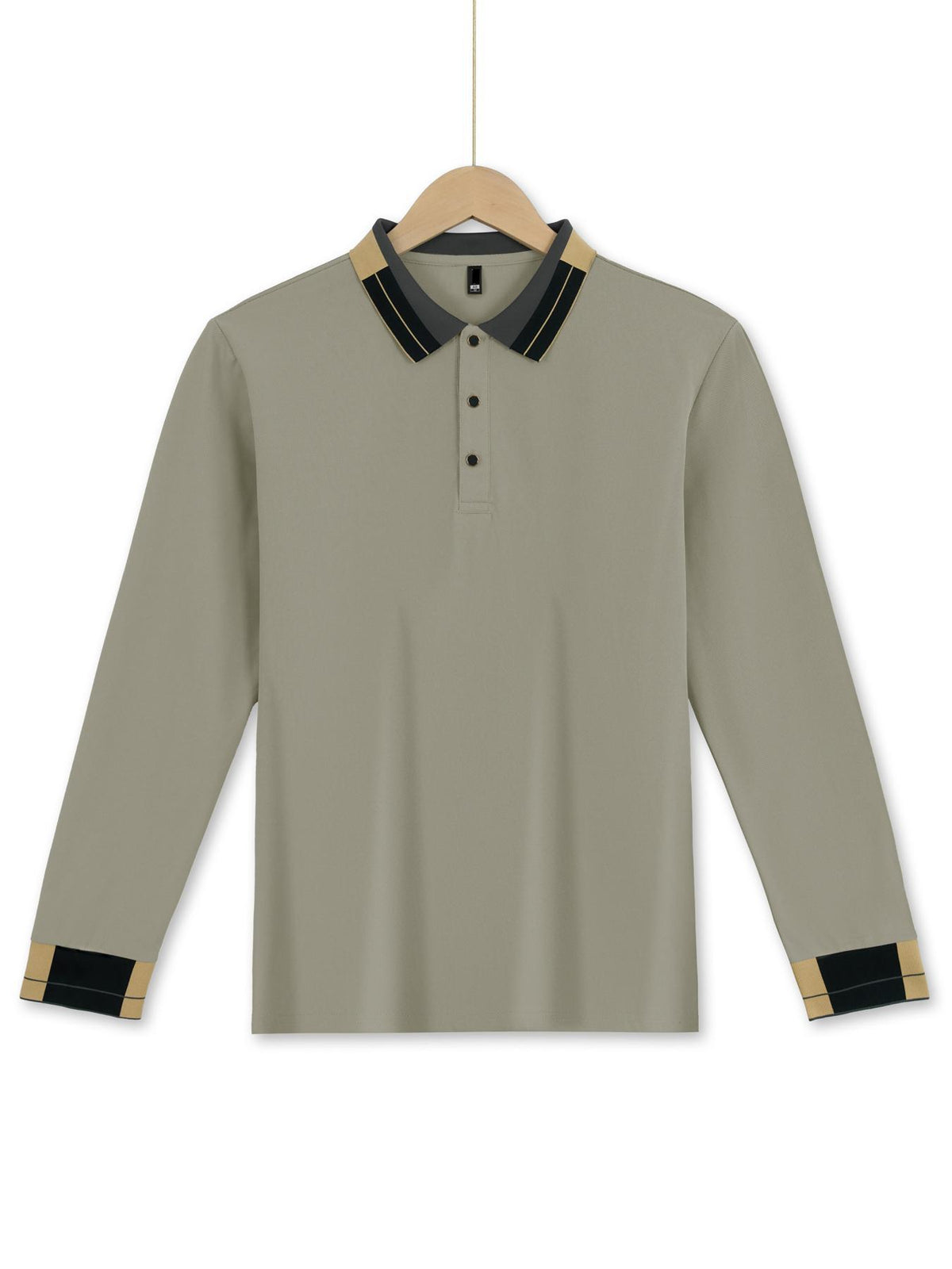 Camicia a maniche lunghe da uomo con risvolto, a tinta unita, abbottonata, casual ed elegante