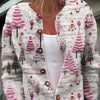 Maglione cardigan da donna con stampa animalier creativa e sfumature