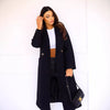 Simple Double Breasted Long Sleeve Lapel Button Woolen Coat