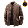 Men's Motorcycle Leather Coat Spring And Autumn Solid Color Stand Collar