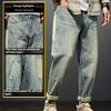 Stretch Retro Yellow Mud Jeans Men Fashion Brands Loose Casual Trousers