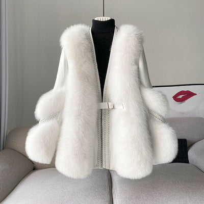 Loose Fashionable Warm Mid-length Fur Coat