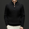 Men's Woolen Half Zipper Thick Casual Long-sleeved Sweater
