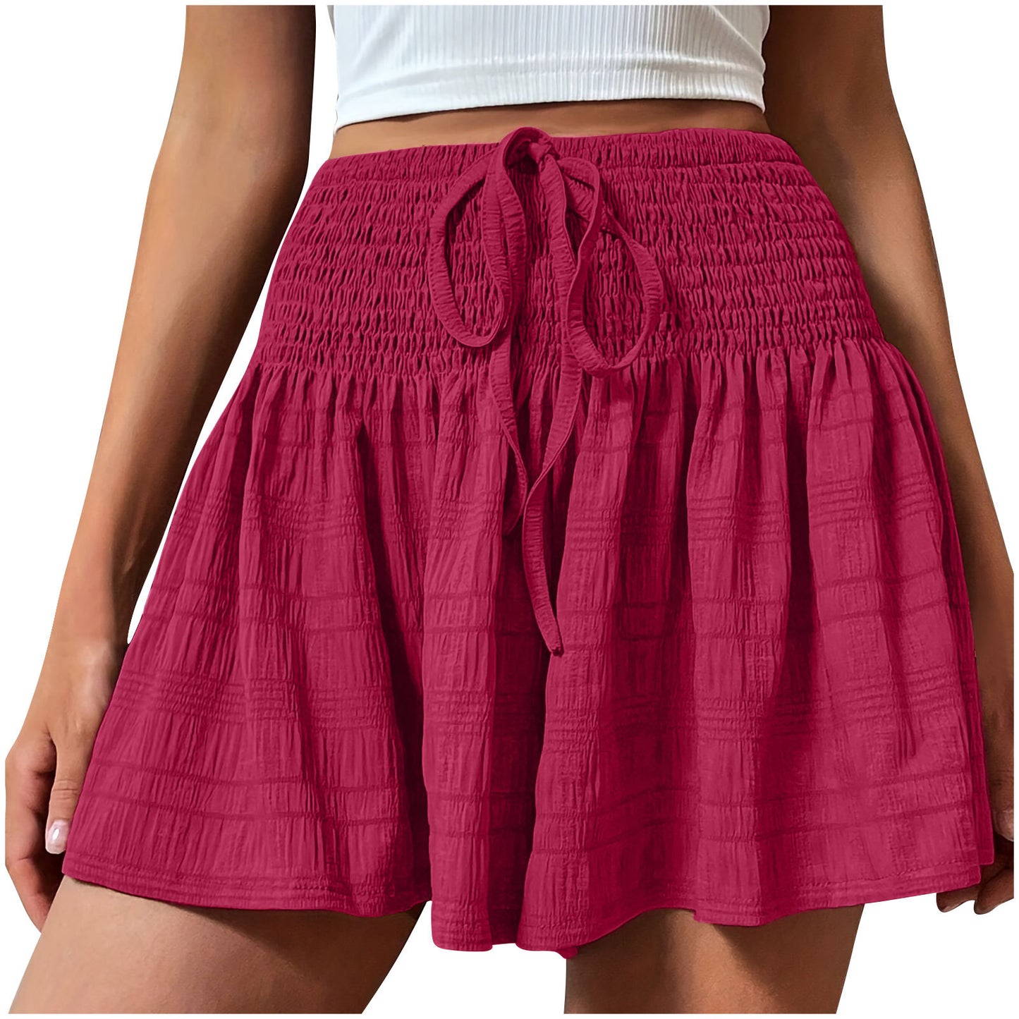 Pantaloncini con coulisse da donna eleganti e minimalisti