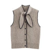 Women's European And American Style French Fashion Bowknot Decoration Vest
