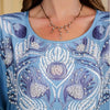 Elegant Floral Print Long Sleeve Abaya Dress