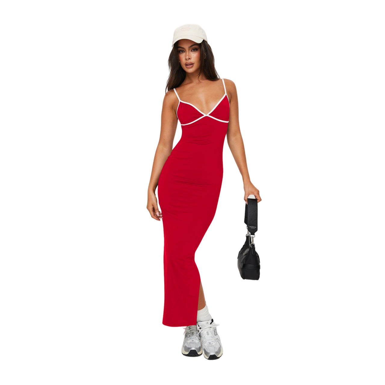 Fashionable Strappy Split Dress For Women