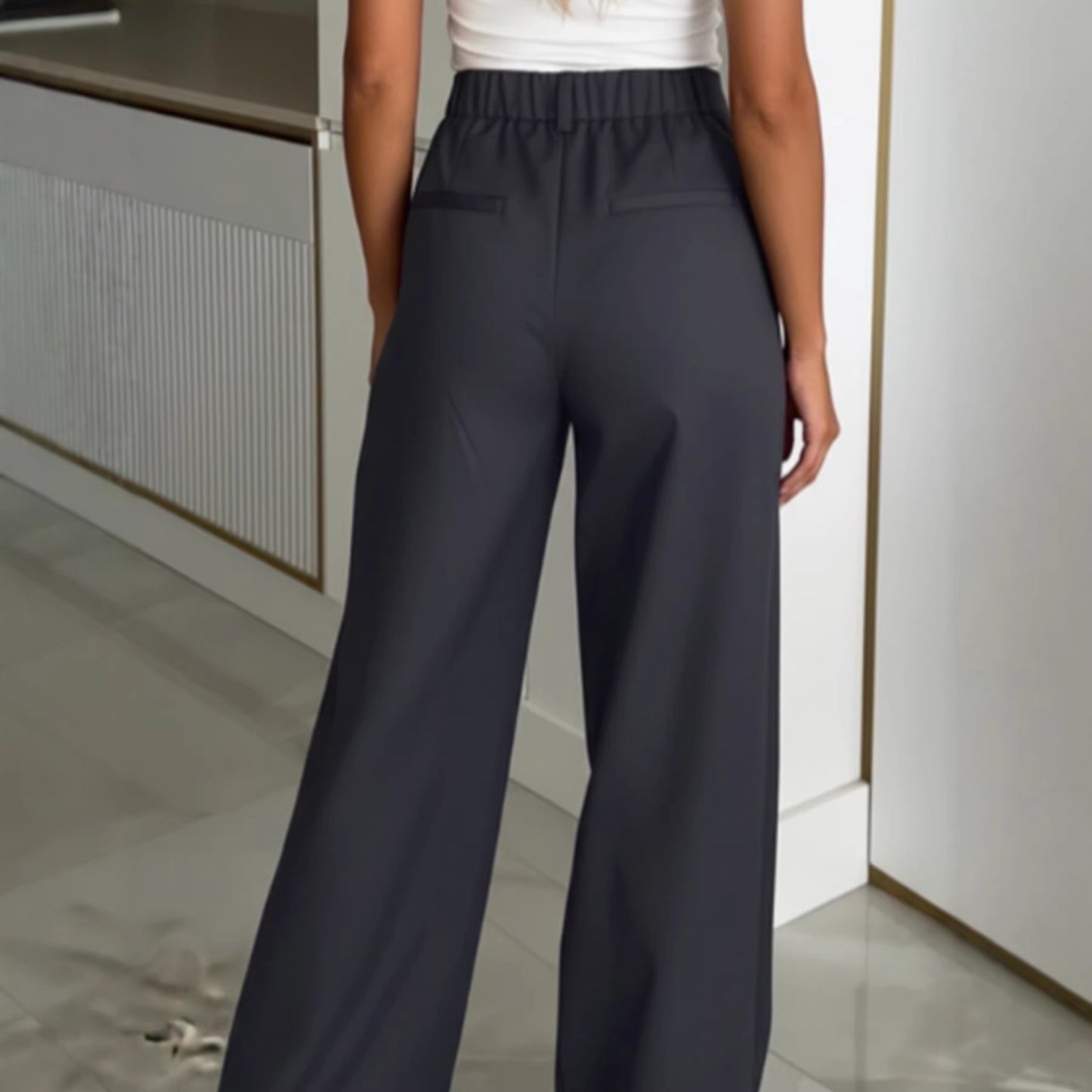 Womens Wide-leg Casual Suit Pants