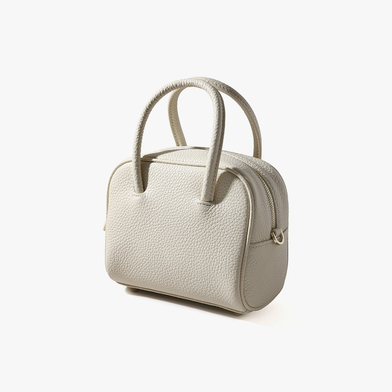 Borsa a tracolla da donna, in pelle di vacchetta, coordinata, primo strato