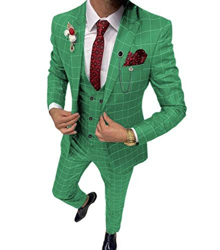 Completo da uomo in tre pezzi, versatile e semplice, con fantasia a quadri