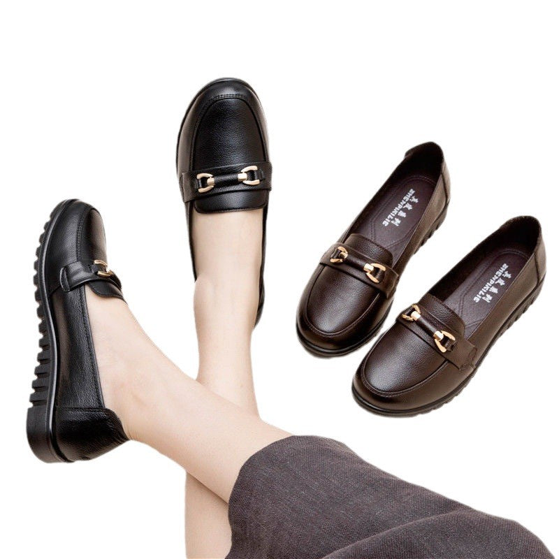 Pumps Comfortable Soft Bottom Soft Leather Middle-aged And Elderly Shoes