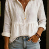 Camicia a maniche lunghe da donna casual in cotone e lino