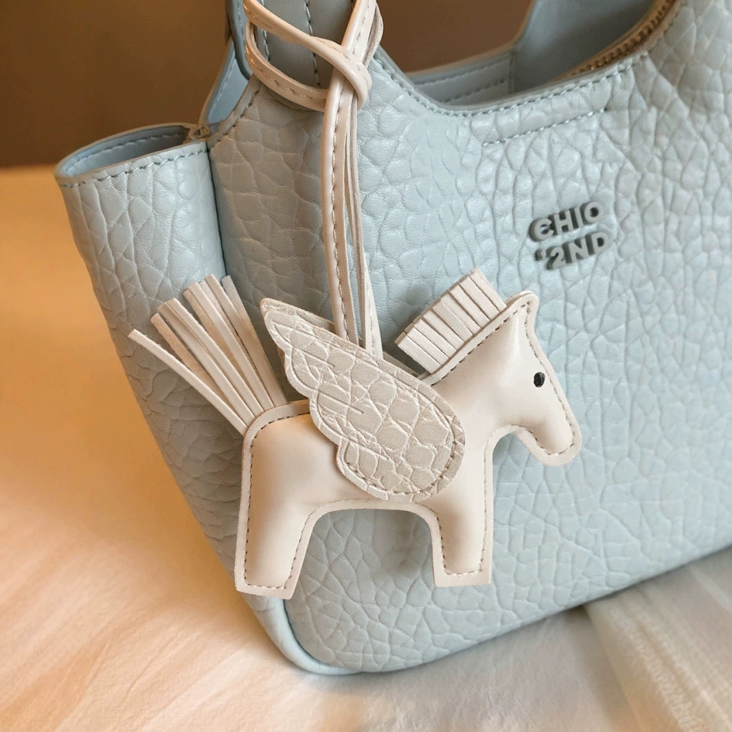 Borsa a tracolla portatile da donna, azzurra, per pendolari