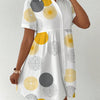 Clasi Button-Front Short Sleeve All-Over Print Casual Short Dress Women Shirt