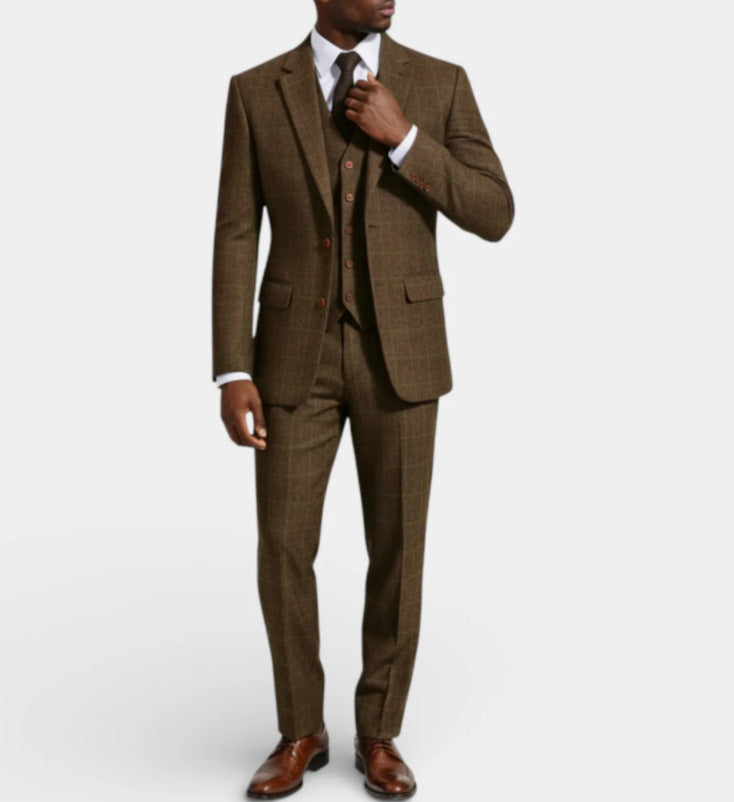 Abito in Lino Uomo Business Casual Abito da Sposo Banchetto