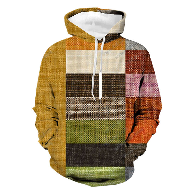 Stitching Pattern 3D Digital Printing Sweater Spring And Autumn Men's Hoodie