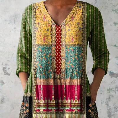 Women's Loose And Comfortable Digital Printed Round Neck Short Sleeve