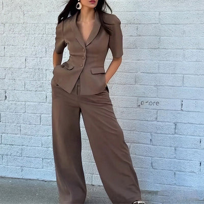 Top And Trousers Suit Slim Fit Waist