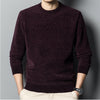Fleece-lined Keep Warm Pure Color Men's Sweater
