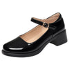 Short Waist Low Cut Small Heel Shoes Mary Jane Leather Shoes