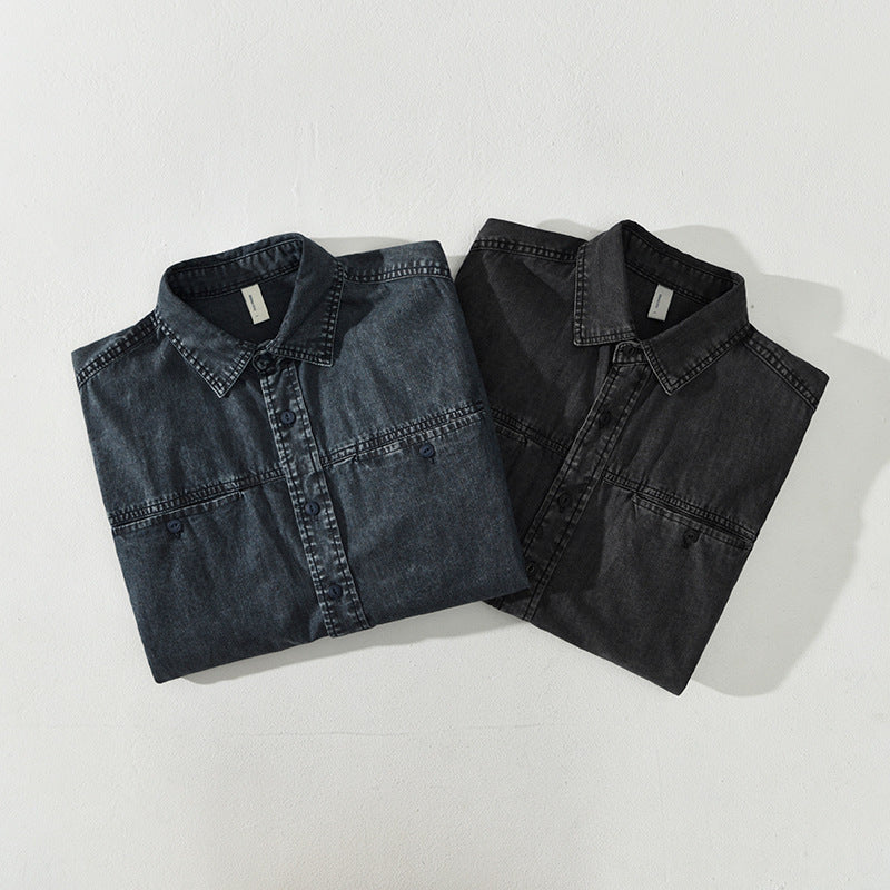 Men's Fashion Wash Vintage Denim Shirt