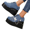 New Platform Increased Denim Plus Size Women's Shoes