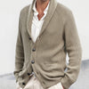Men's Solid Color Loose Lapels Long Sleeve Knitted Coat
