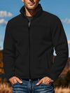 Men's Polar Fleece Jacket Outdoor Zipped Stand Collar Coat