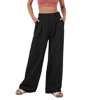 Pants Pure Cotton Women's High Waist Wide Leg Pants Casual Loose Trousers