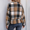 Brushed Cardigan Lapel Plaid European And American Ladies Coat