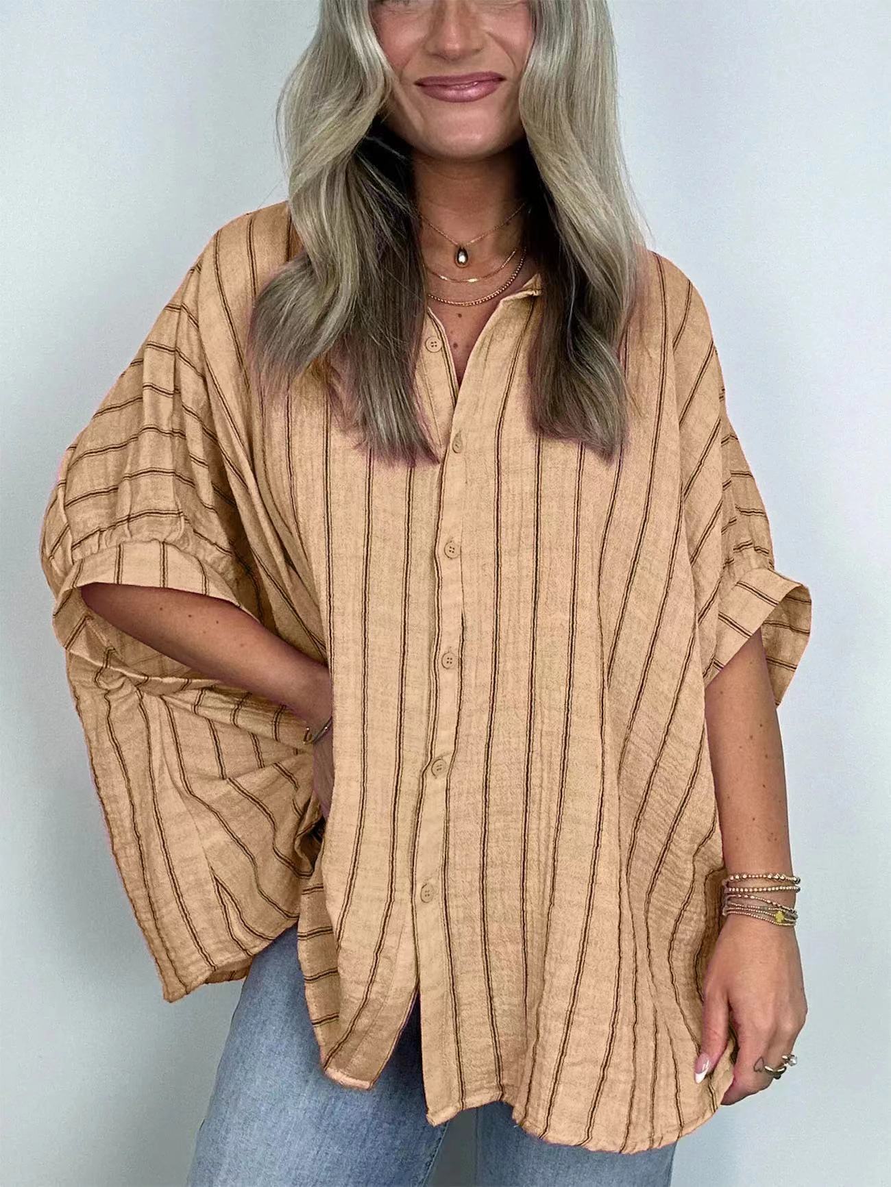 Camicia casual a righe a vestibilità ampia