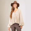 Women's Fashionable Pleated Sunken Stripe Knitted Bottoming Shirt