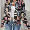 Autumn Printed Cardigan Women's Casual Baseball Jacket