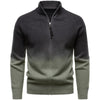 Men's British Gradient Collar Zipper Sweater