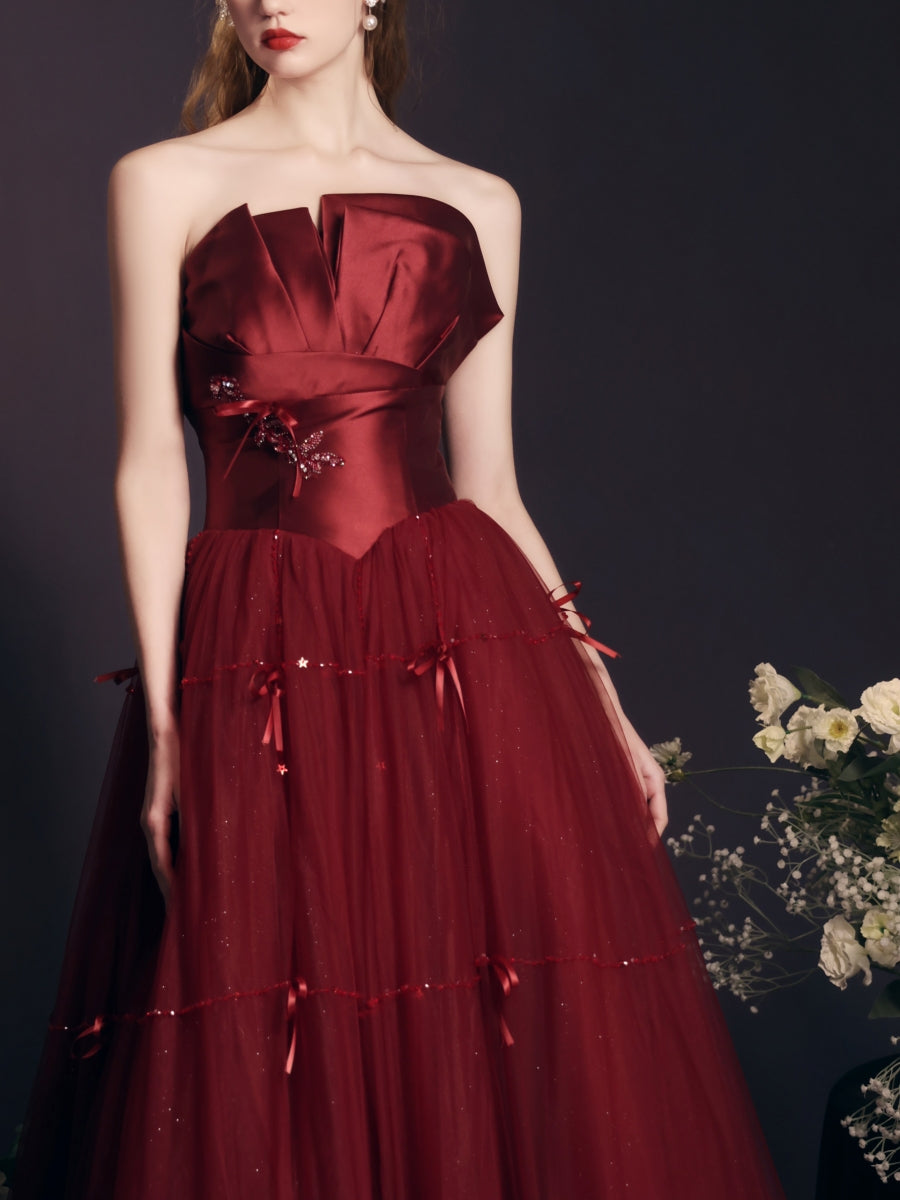 Vestito lungo rosso tubino da donna resistente