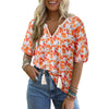 Bohemian Casual V-neck Short-sleeve Printed Blouse