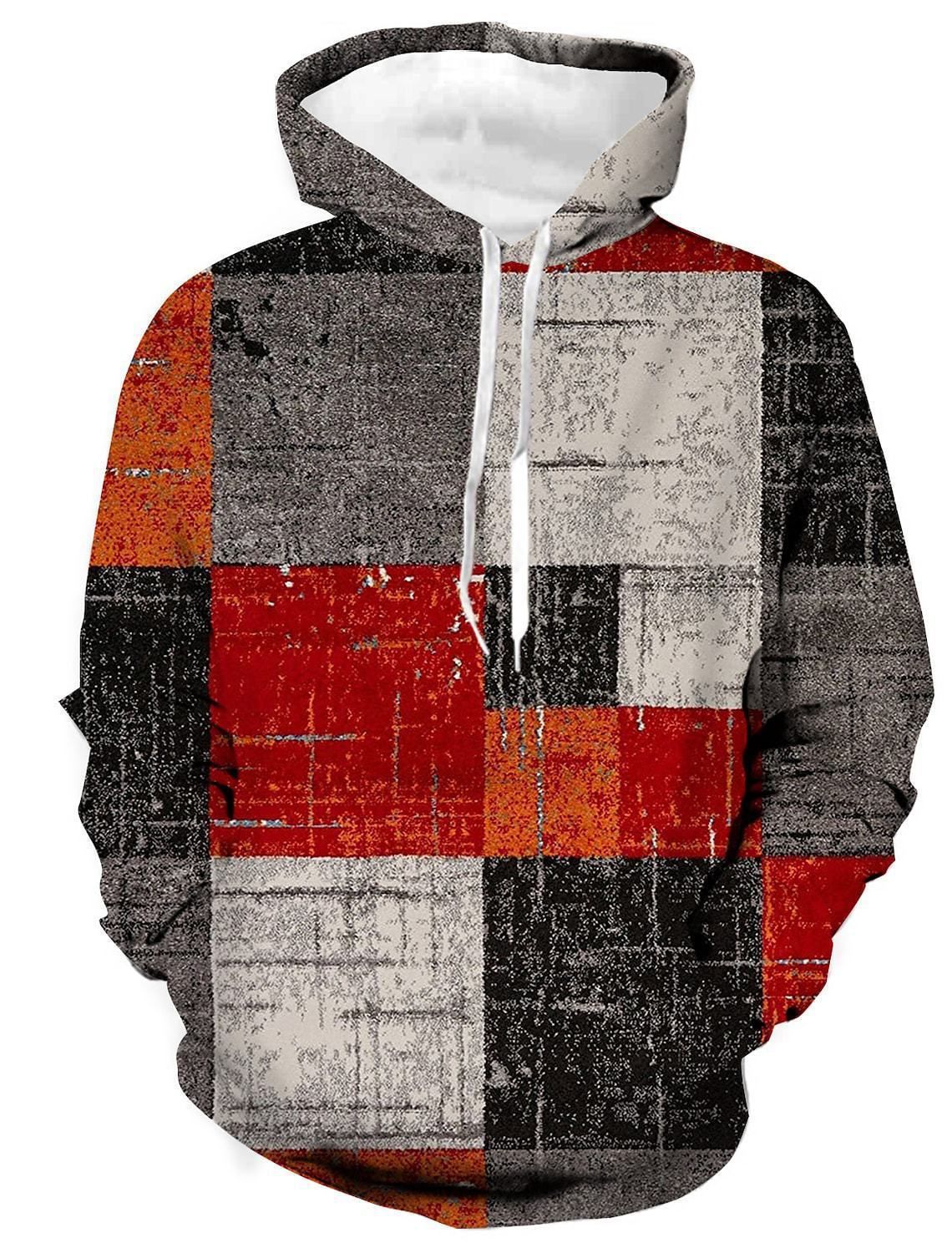 Stitching Pattern 3D Digital Printing Sweater Spring And Autumn Men's Hoodie