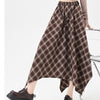 Irregular Plaid Skirt Women's Retro Plaid