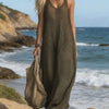 Beach Vacation Strap Knit Maxi Dress