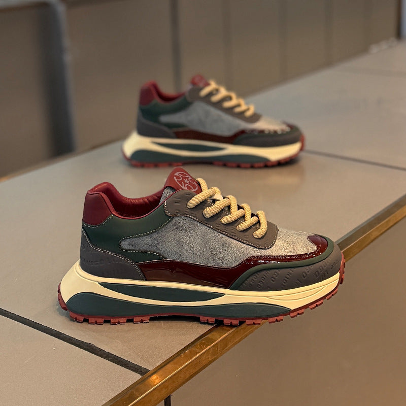 Thick Bottom Wear-resistant Retro Daddy Shoes Male