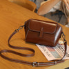 Women's Simple Oil Wax Cowhide Shell Messenger Bag