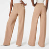 Women's Loose Plus Size Casual Wide Leg Straight Pants High Elastic Button Trousers