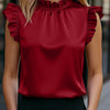 Camicia Versatile Per Pendolari Con Maniche A Vescovo E Collo Coreana Arricciato