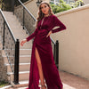Vestito da sera sexy a collo alto in velluto coreano da donna