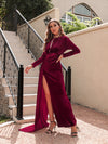 Vestito da sera sexy a collo alto in velluto coreano da donna