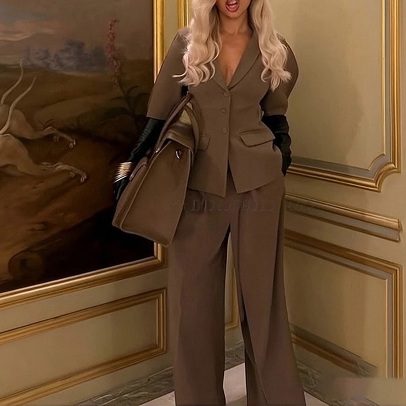 Top And Trousers Suit Slim Fit Waist