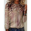 Women's Fashionable Casual Striped Printed Crewneck Long-Sleeve